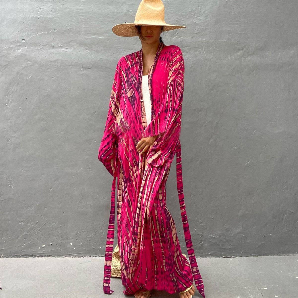 Tie-Dye Beach Cover-Up Cardigan Bikini Sunscreen