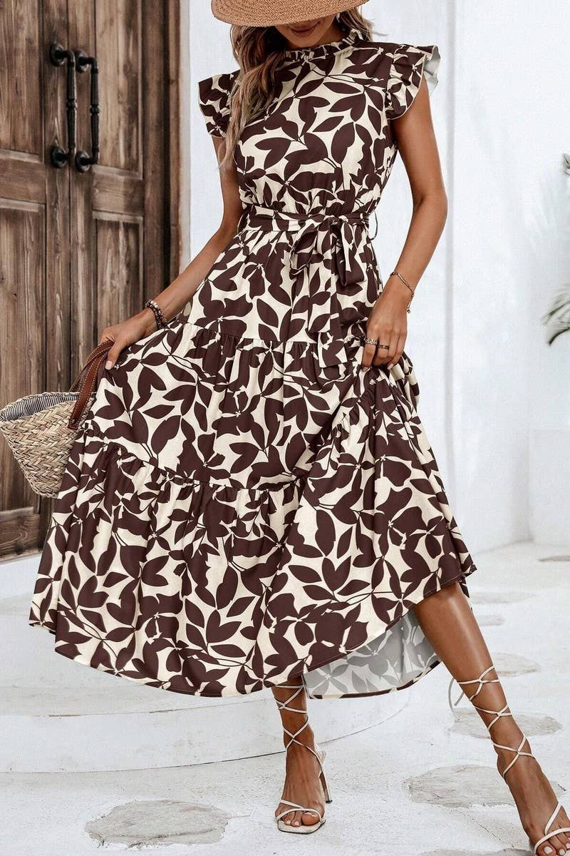 CWDMD4953_SUMMER RUFFLED FASHIONABLE PRINT FAIRY DRESS