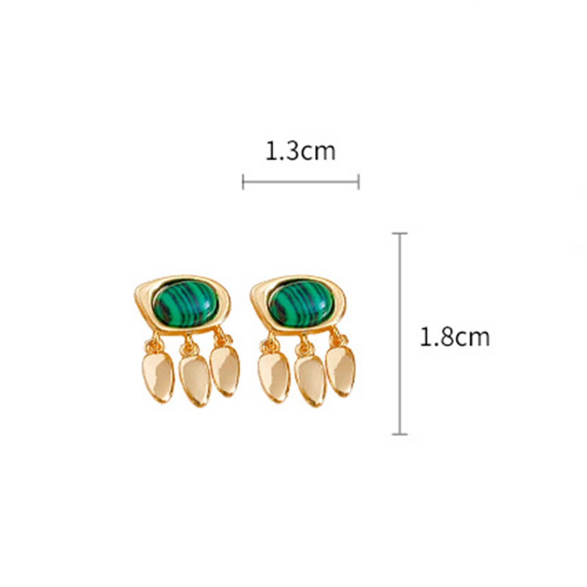 PEACOCK GREEN WATER DROP TASSEL EARRINGS_CWASC1337