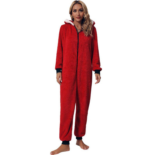 Long sleeved reversible velvet Christmas jumpsuit