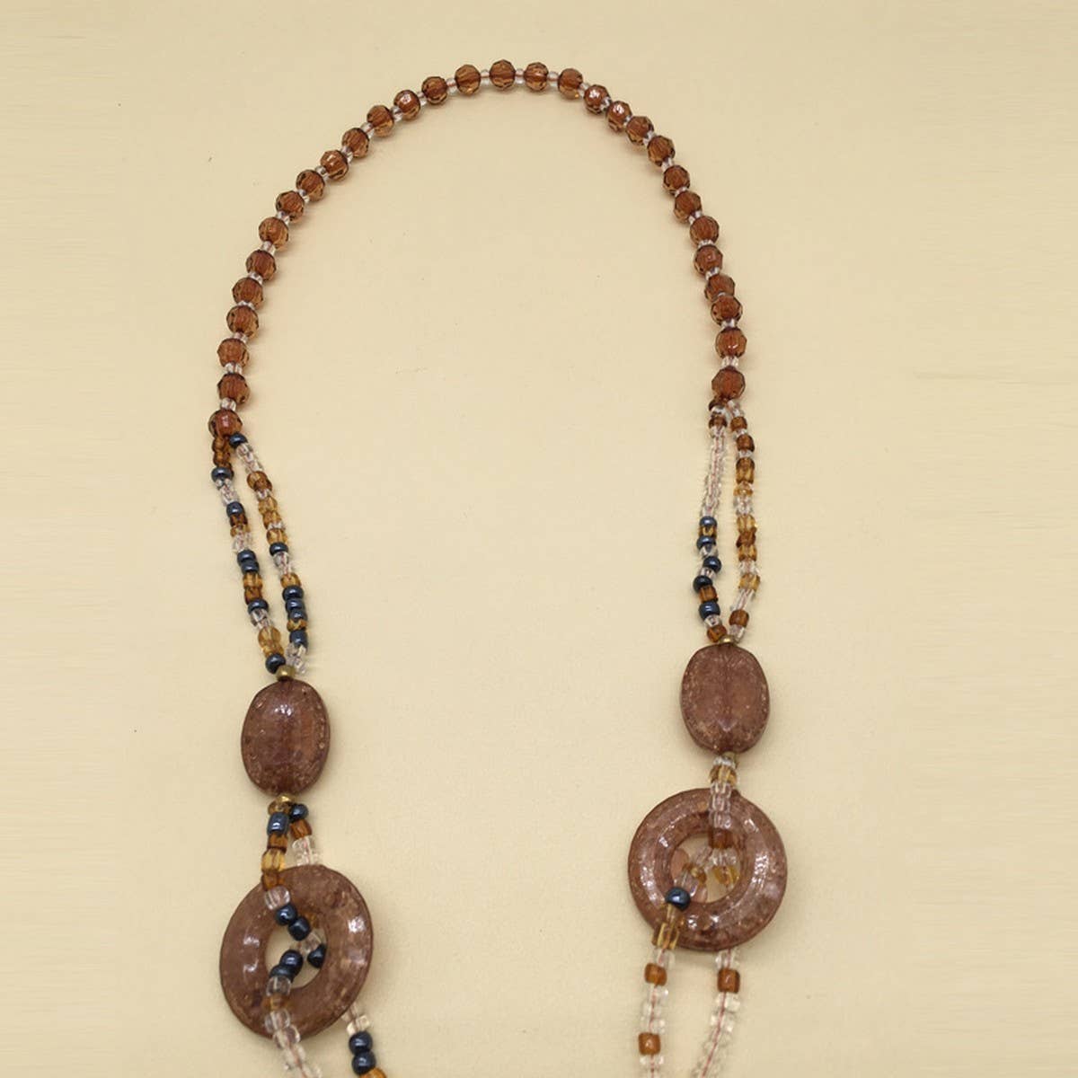 LEOPARD PRINT ACRYLIC LONG HANDMADE NECKLACE