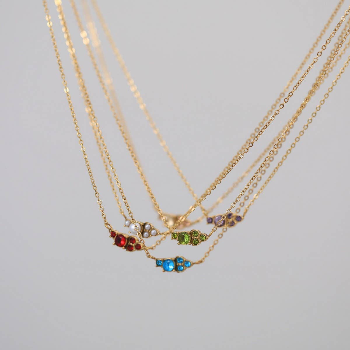 Classic Simple Colorful Birthstone Necklace