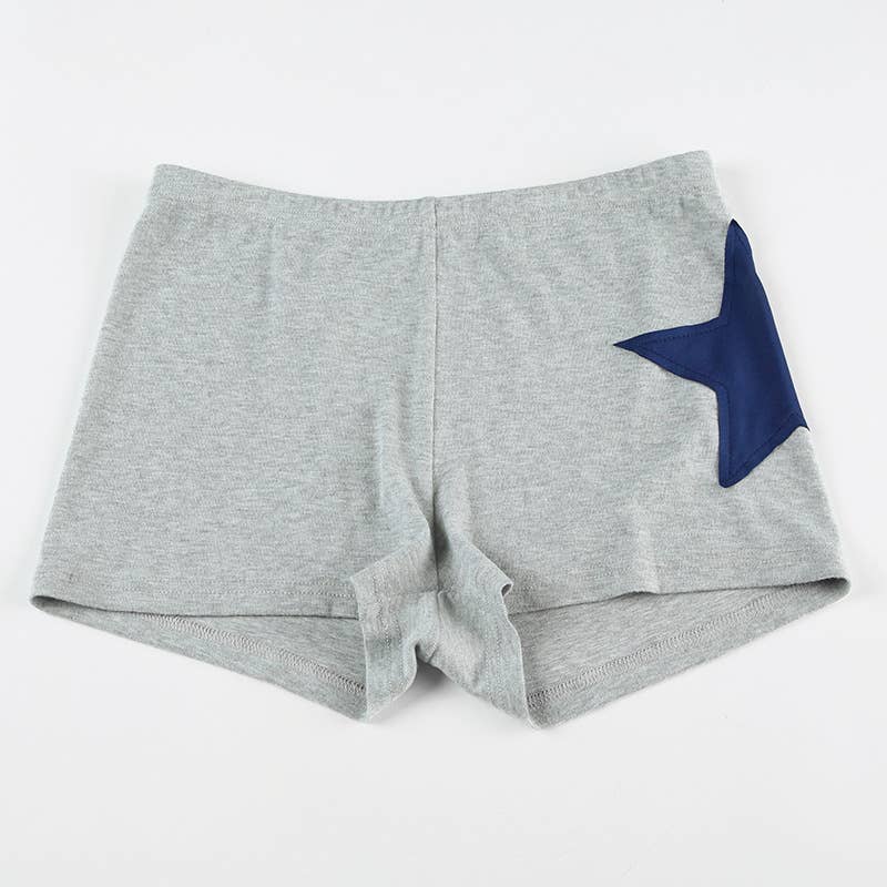 Star contrast sticker sports casual shorts