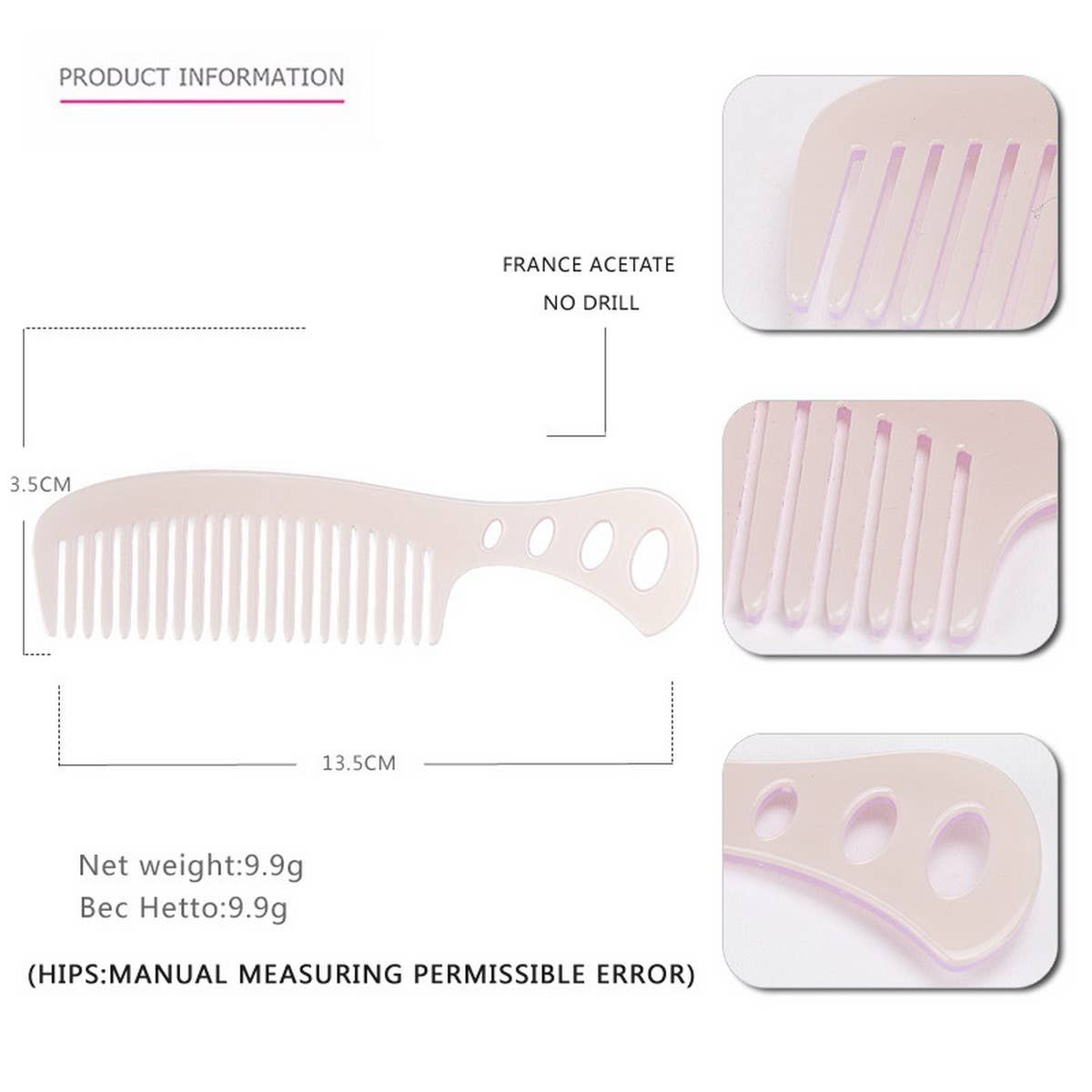 ACETATE SHEET HOUSEHOLD HAIR COMB ANTI-STATIC COMB_CWAHA4197