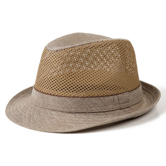 MEN'S SUMMER SUN PROTECTION MESH STRAW HAT_CWAH1464