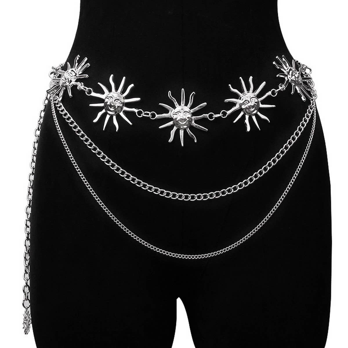 METAL SUNFLOWER WAIST CHAIN BODY CHAIN