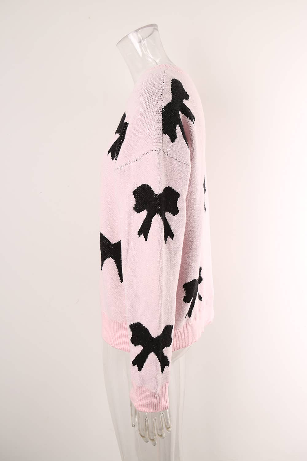 KNIT BOW PULLOVER LONG-SLEEVED SHIRT