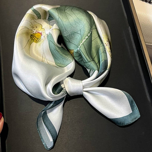 Silk Camellia Scarf - Versatile Sun Protection