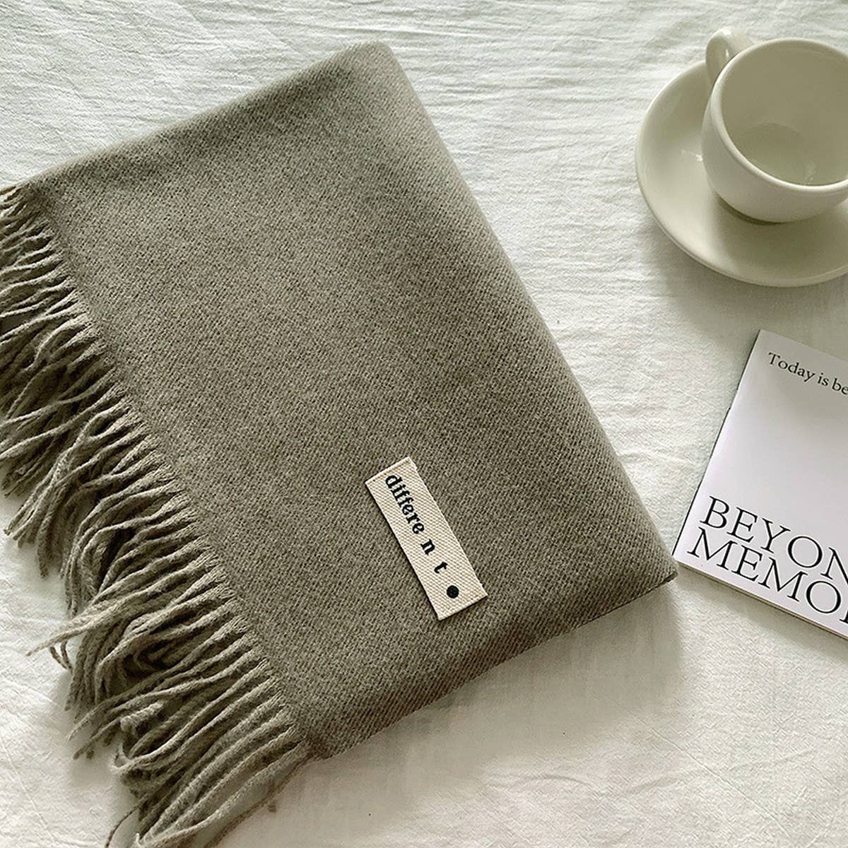 Colorblock Tassel Scarf - Thick Wrap for Students