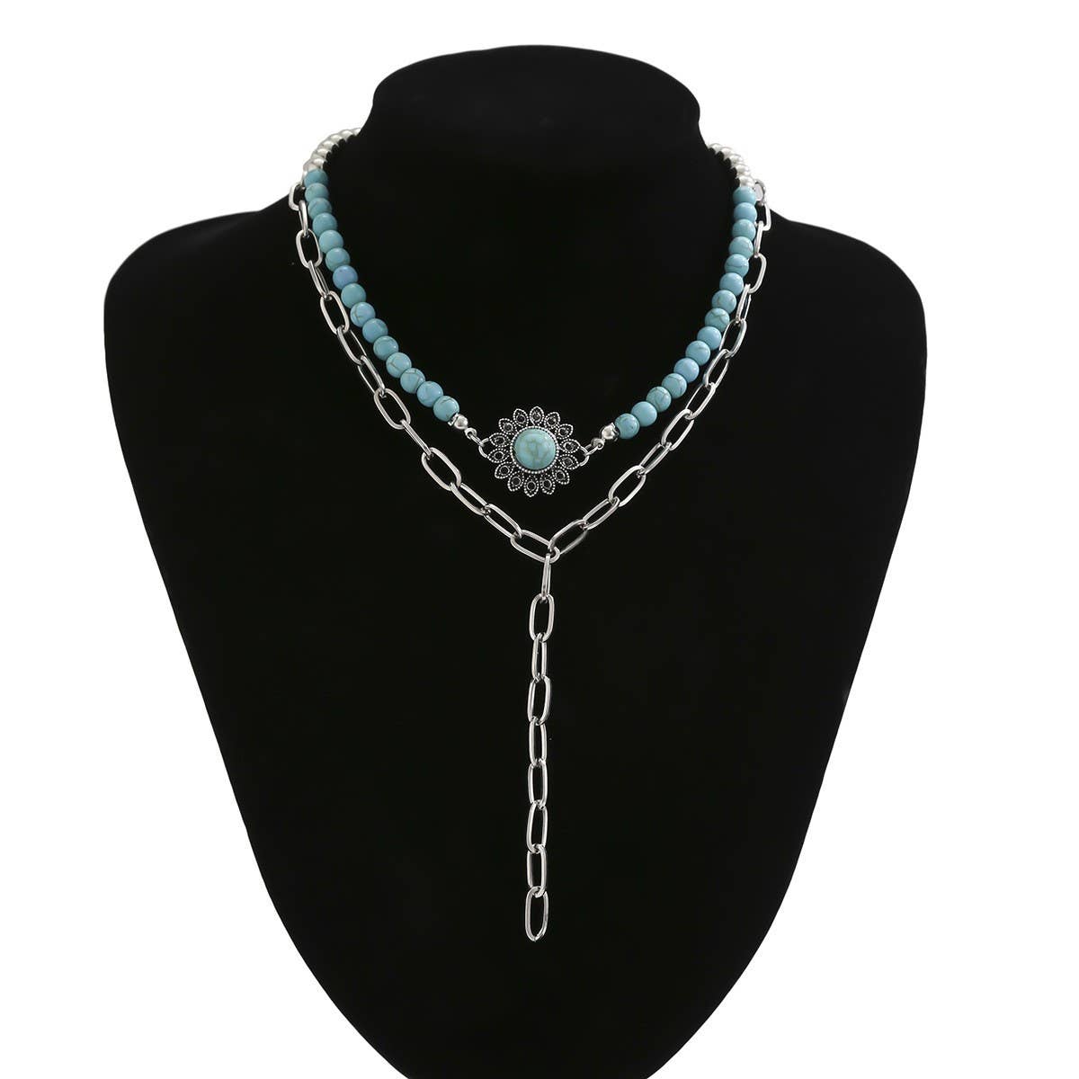 FASHIONABLE AND SIMPLE MULTI-LAYER ALLOY NECKLACE_CWMM3188