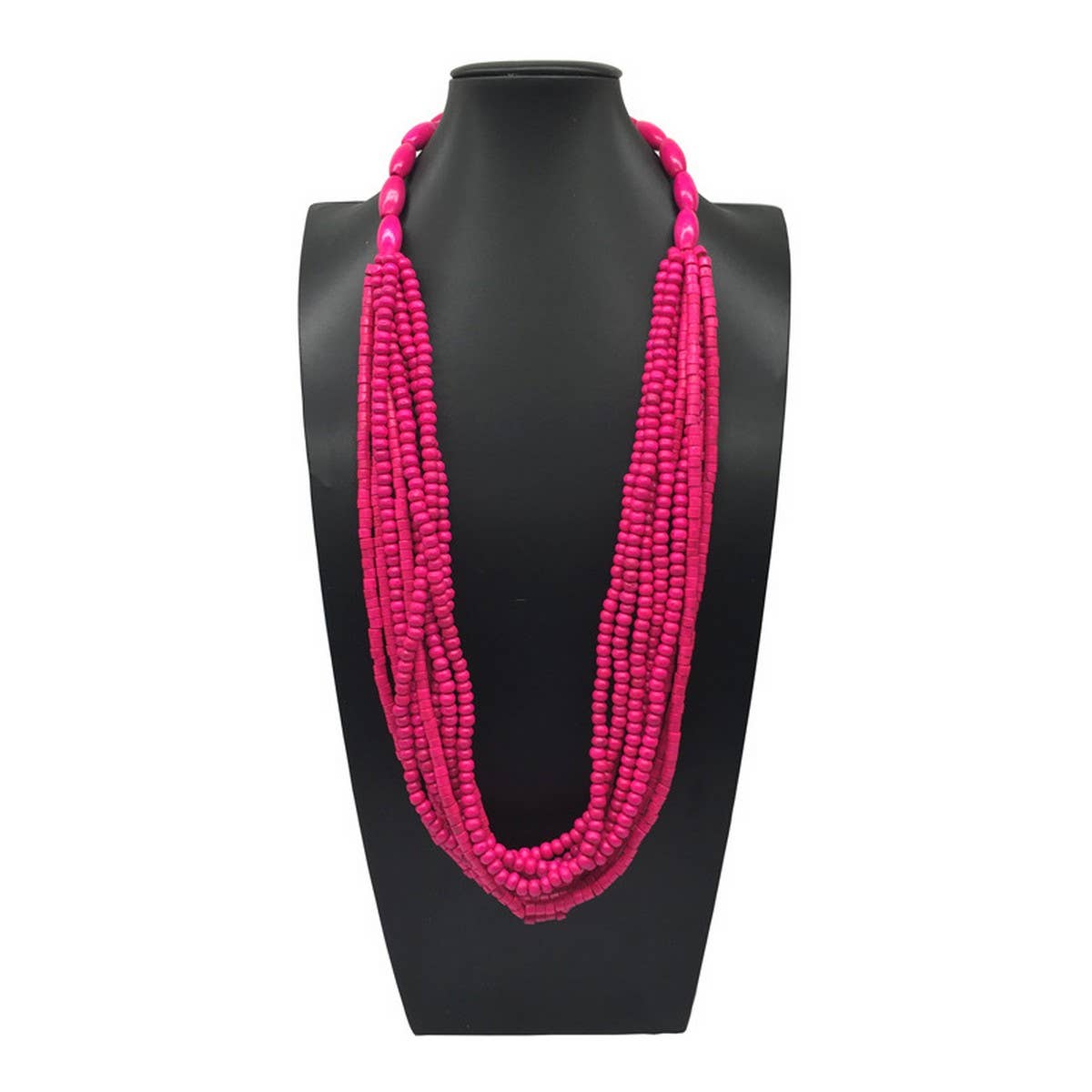 ETHNIC STYLE MULTI-LAYERED WOODEN BEAD NECKLACE_CWMM4725