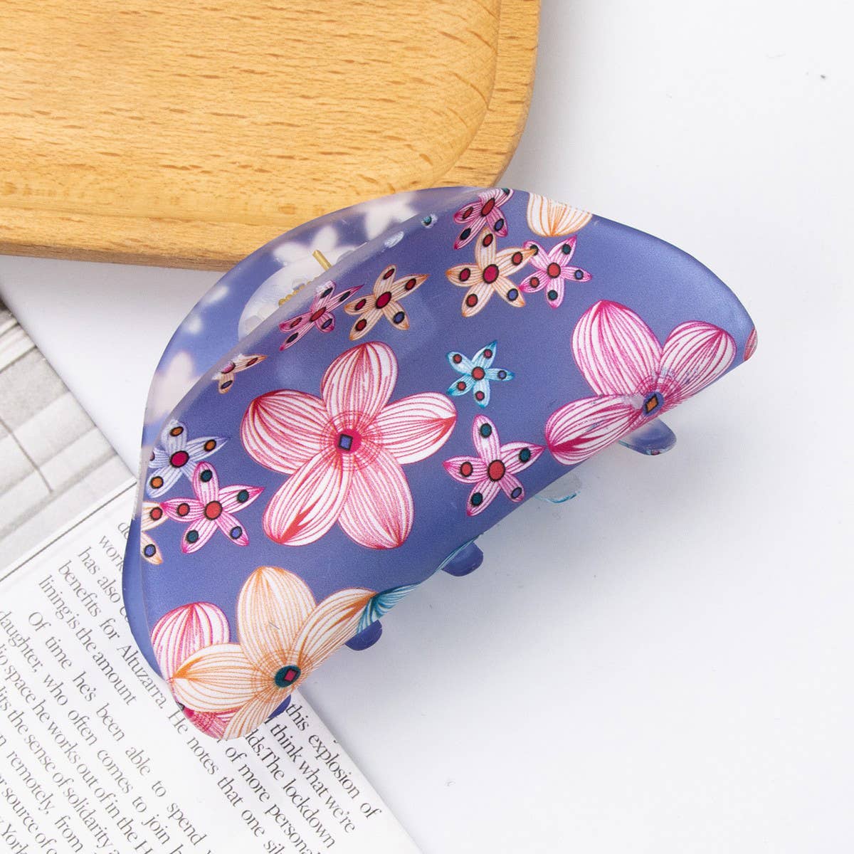 Acrylic printed hair clips fresh & cute grab clips_CWAHA1272
