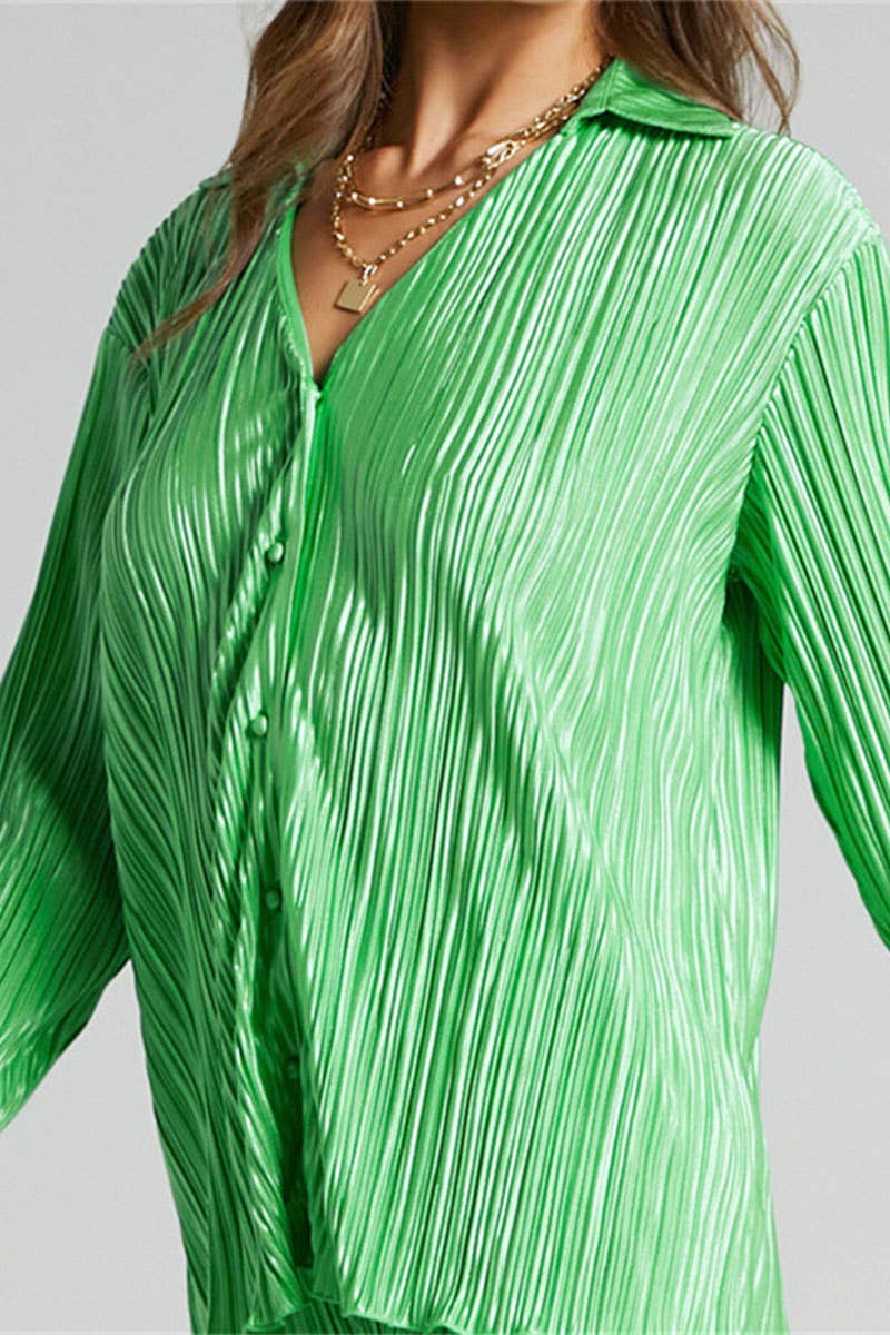 Single-breasted pants and long-sleeved two-piece sets