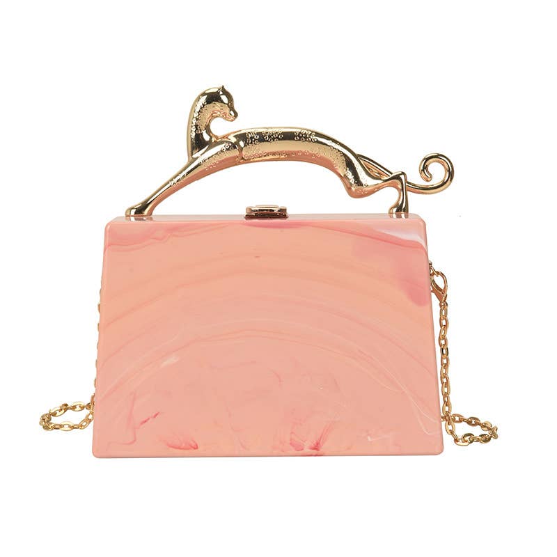 Candy-colored acrylic hand-held crossbody bag
