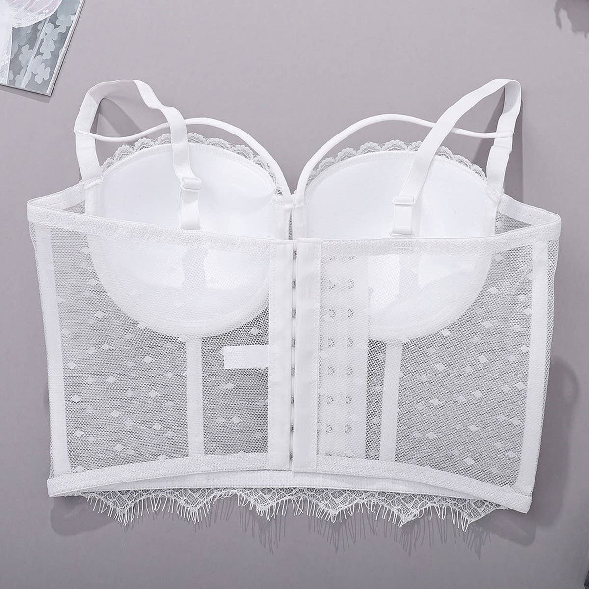 WOMEN'S THIN LACE MESH HERRINGBONE BRA