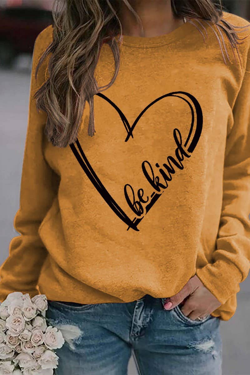 SPRING LOVE BE KIND PRINTED SWEATSHIRT PULLOVER_CWTSTL0992