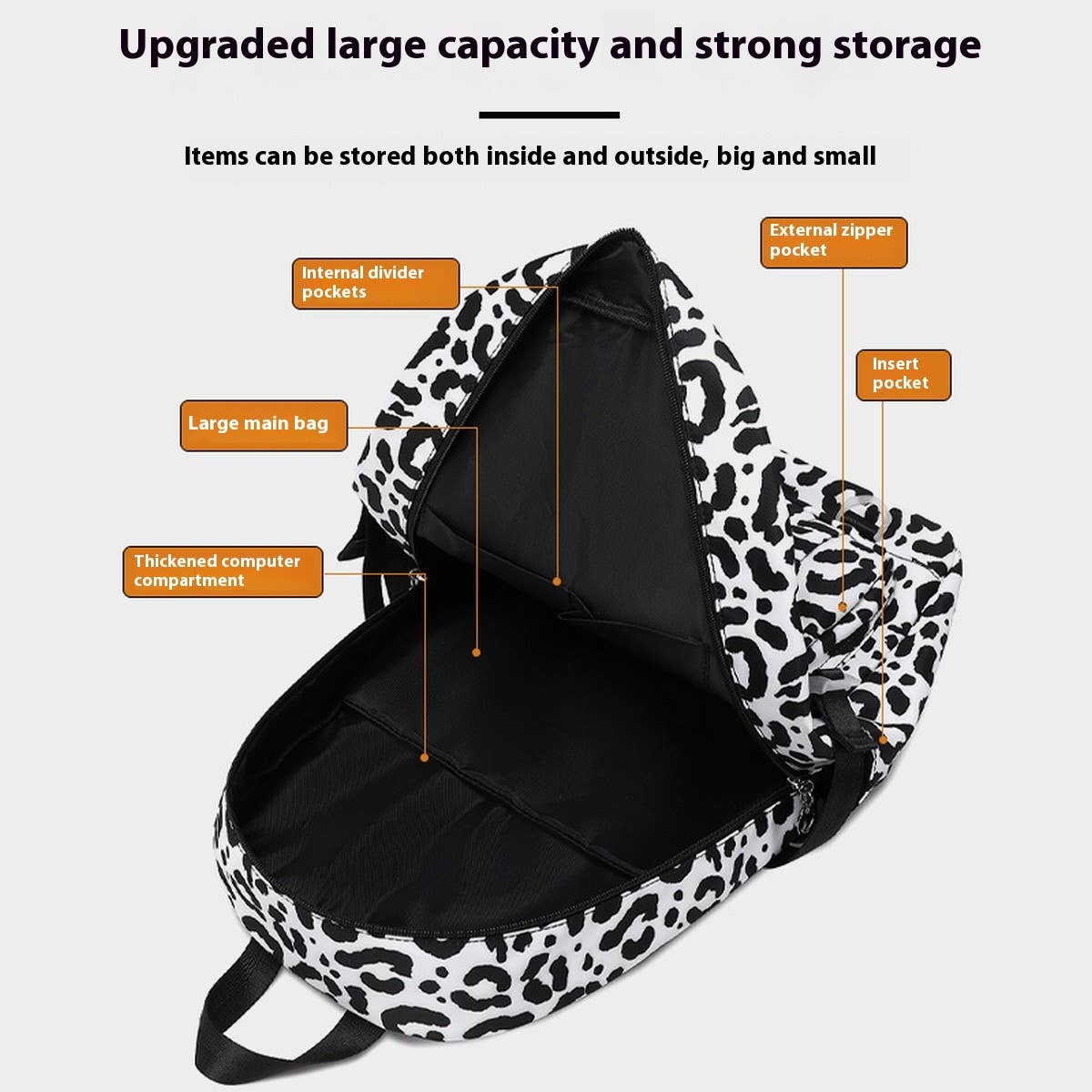 Leopard Print Backpacks for School Girls Large_CWAB5501