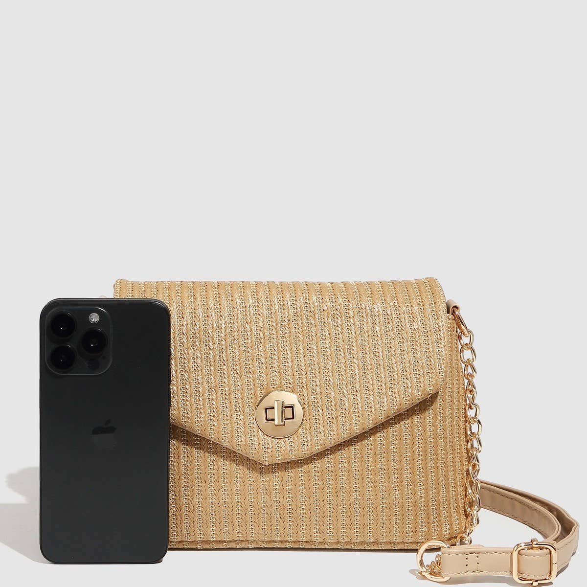 Vacation Woven Chain Lock Mini Shoulder Bag_CWAB5699