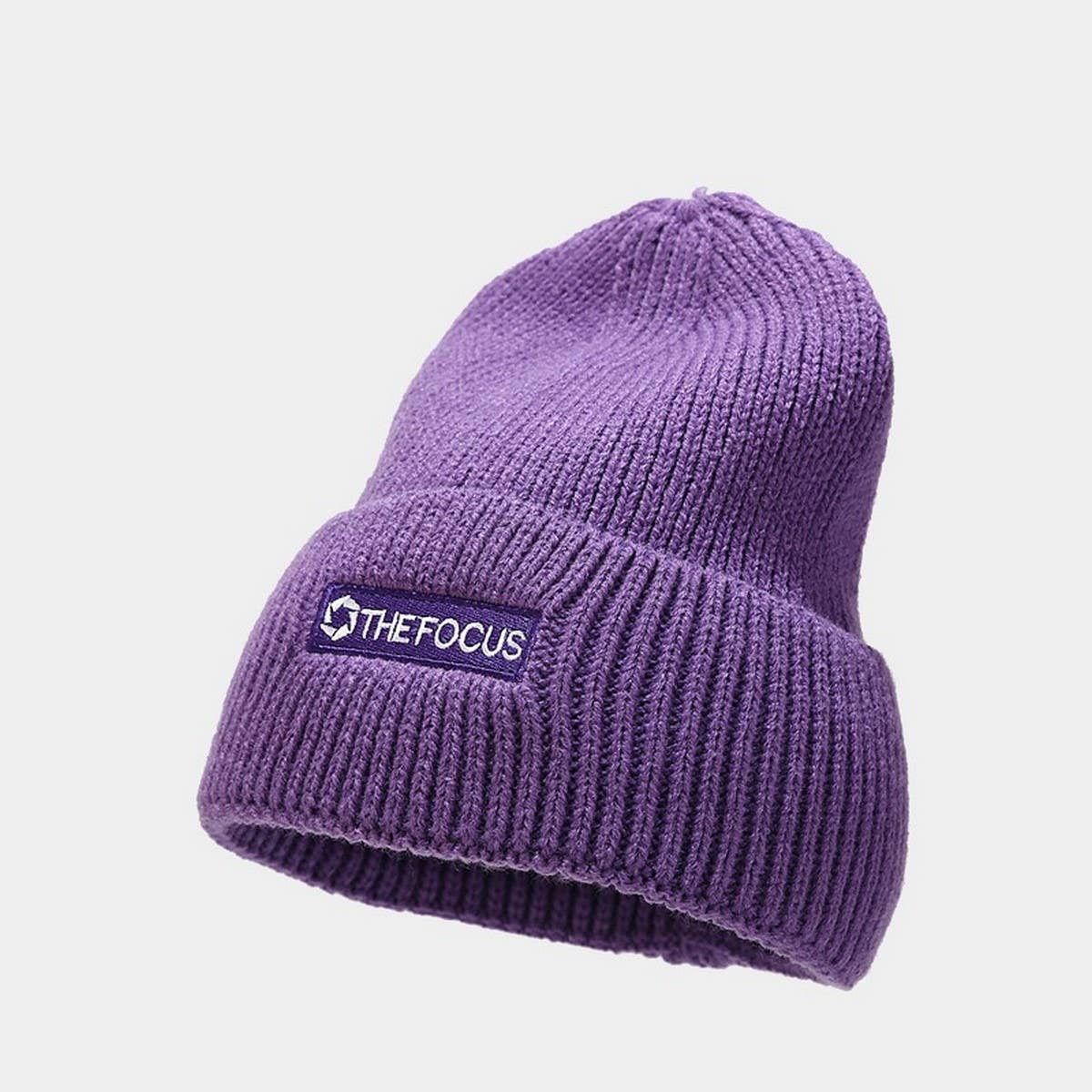 LETTER  THICKENED EMBROIDERED BEANIE KNITTED HAT_CWAH2073