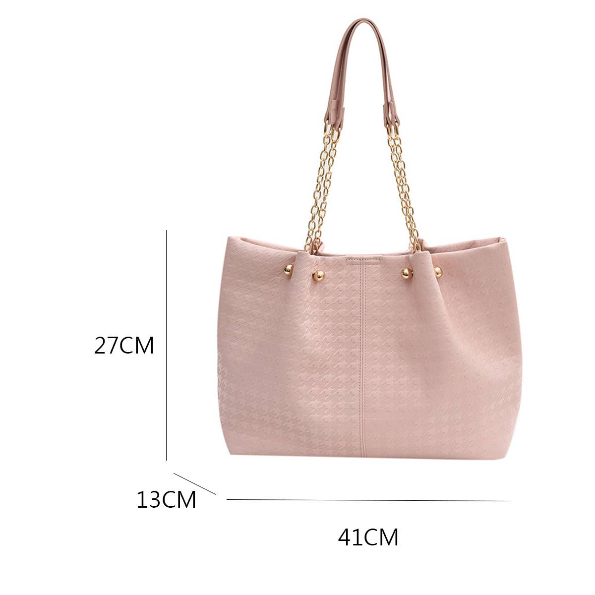 WOMEN SOLID COLOR PLAID TOTE BAG_CWAB1594