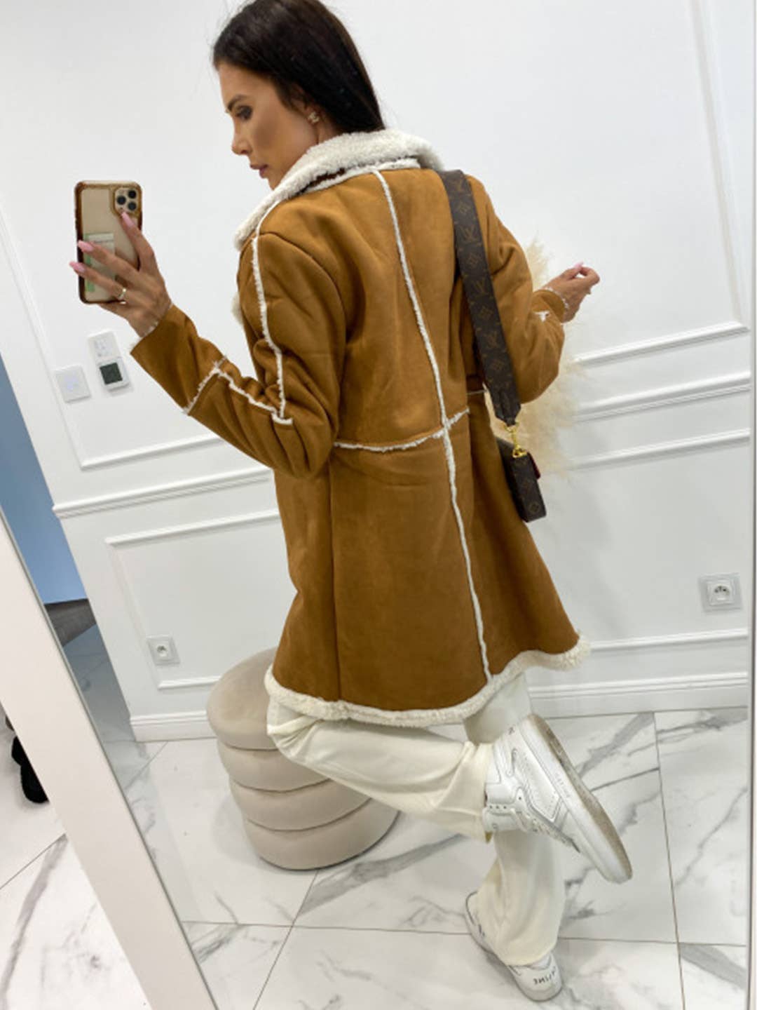 LAMB WOOL PATCHWORK CASUAL FASHION JACKET