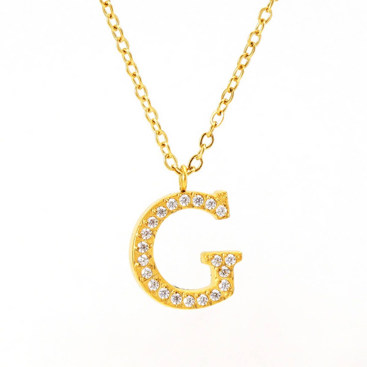 FASHION 26 LETTER DIAMOND PENDANT NECKLACE_CWAJE0684