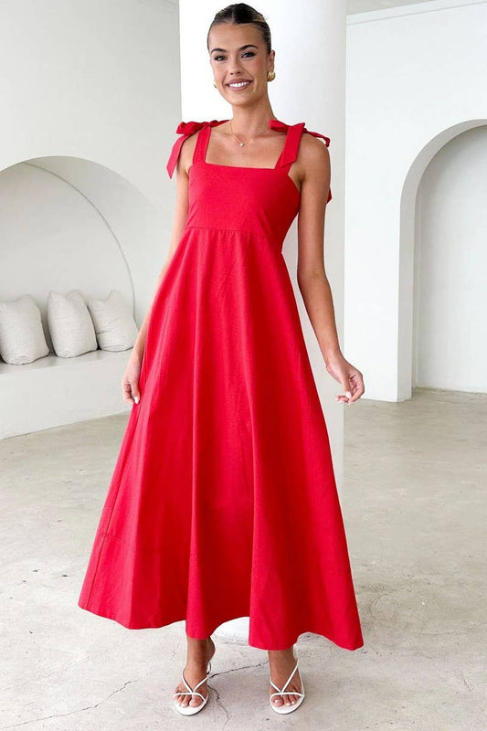CWDMD5179_SOLID COLOR STRAPLESS TIE WAIST MAXI DRESS
