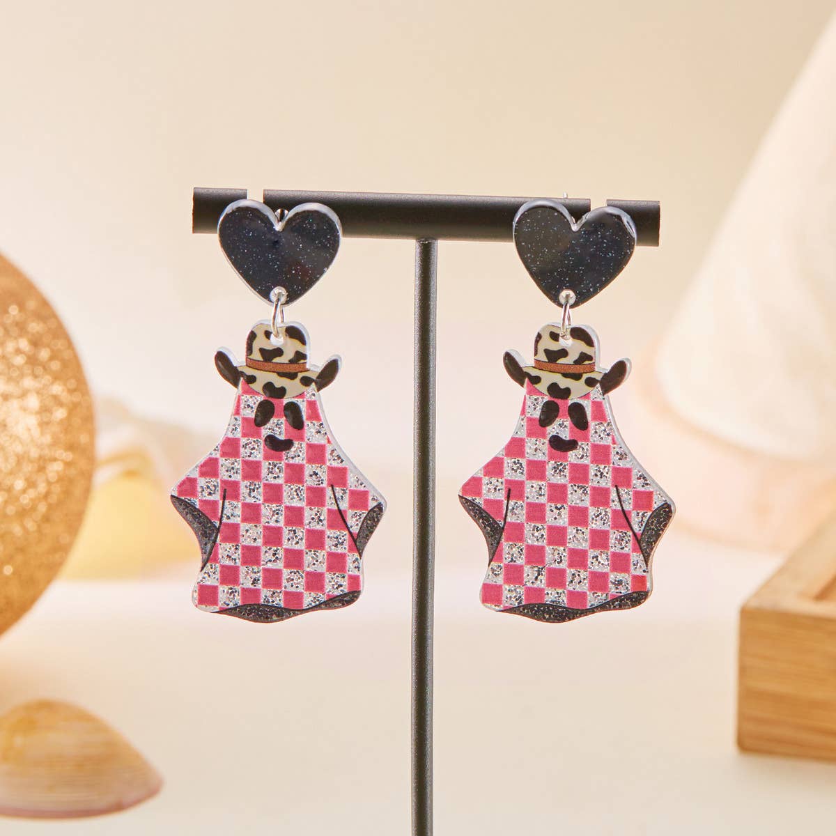 HALLOWEEN FUNNY PUMPKIN BAT LEAF EARRINGS