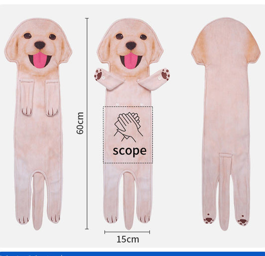 CWMM8329_HANGABLE THICK DOG PRINT KITCHEN HAND TOWEL