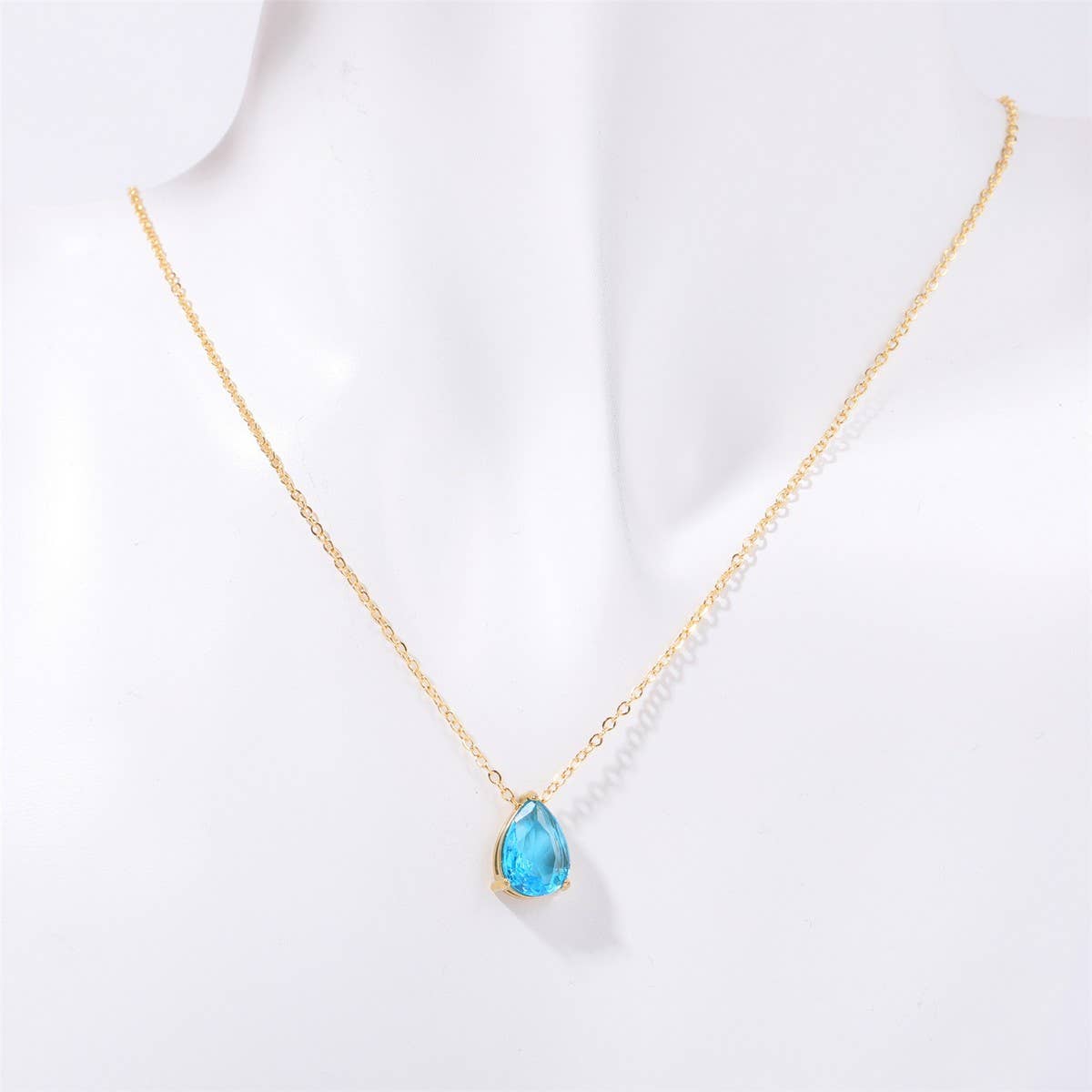 Teardrop Zircon December Birthstone Necklace