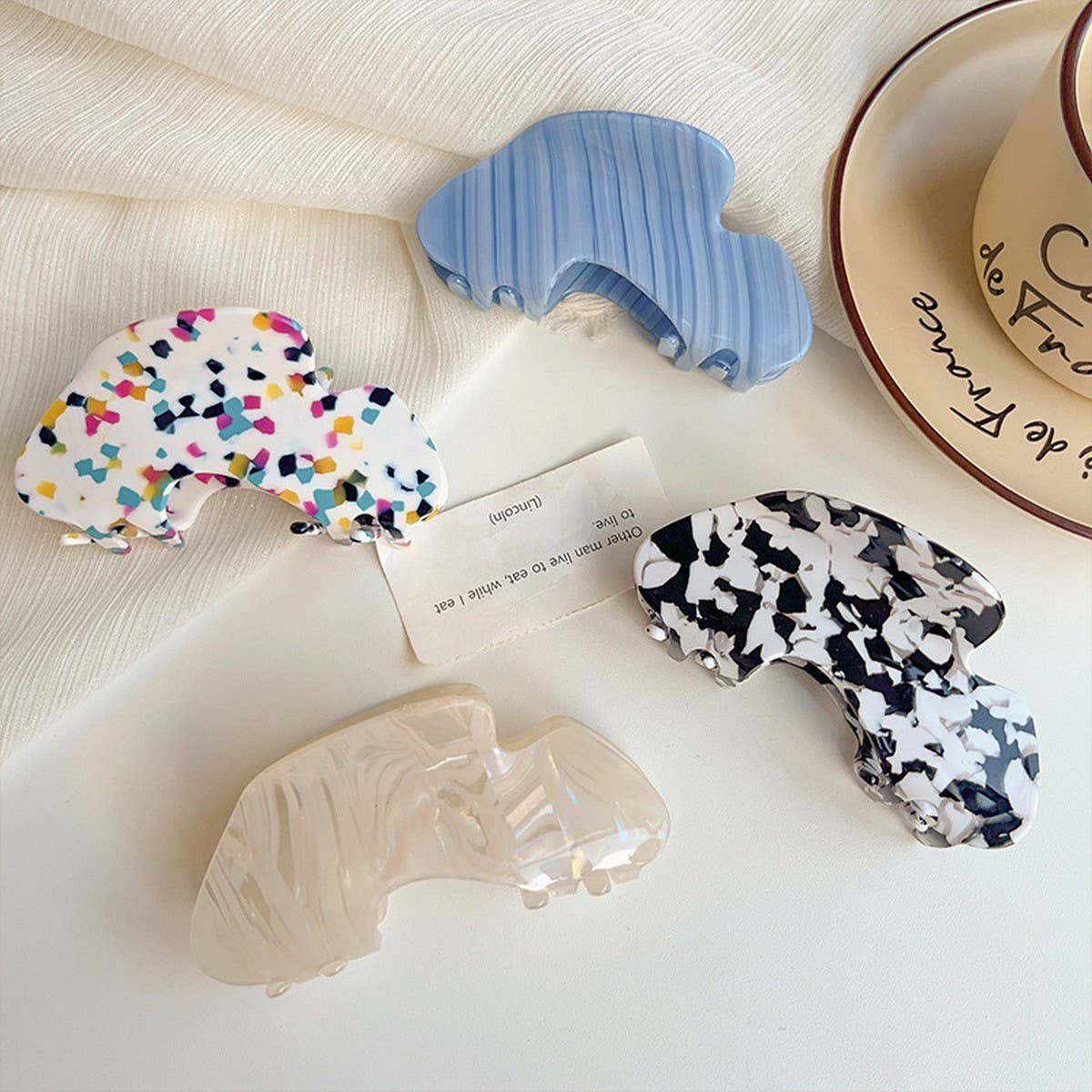 Simple Acetate Hair Claw - French Style Shark Clip