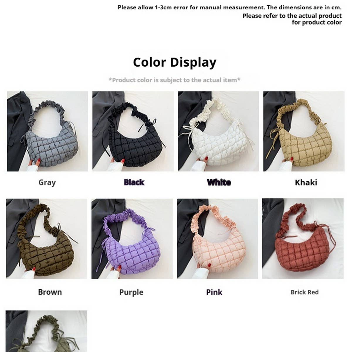 Ruffle Cloud Bag Trendy Puffy Shoulder_CUAB00523