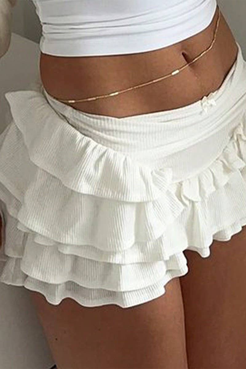 CWBMS00073_HOLIDAY STYLE RUFFLED HIGH WAIST SKIRT