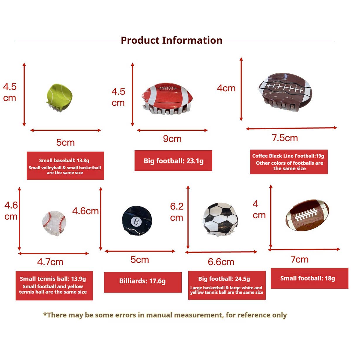 Multi-Sport Hair Claw Clip for Basketball & FootbalCWASC1581