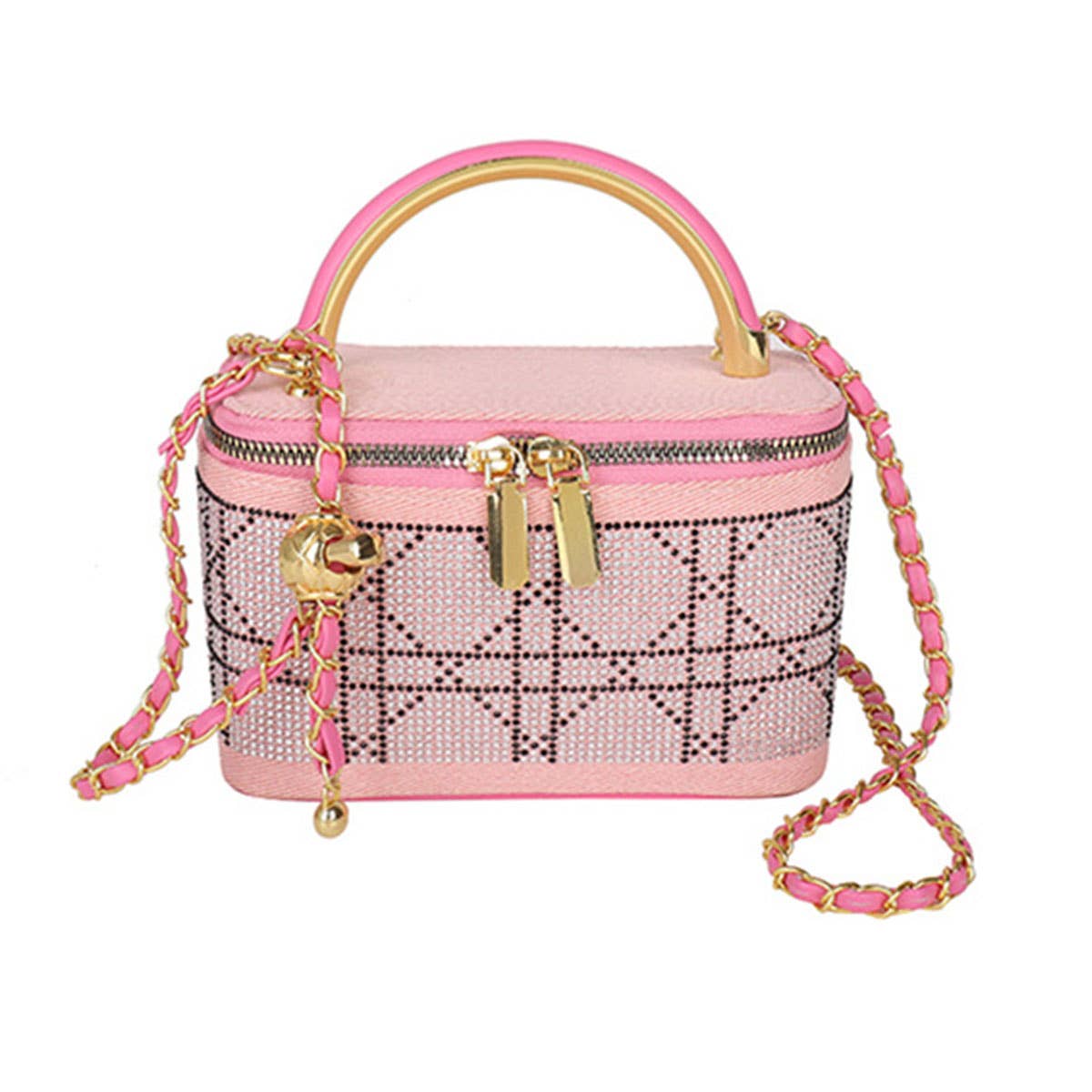Diamond-shaped crossbody hand-held box bag