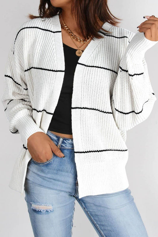 Women's short loose knit cardigan coat
