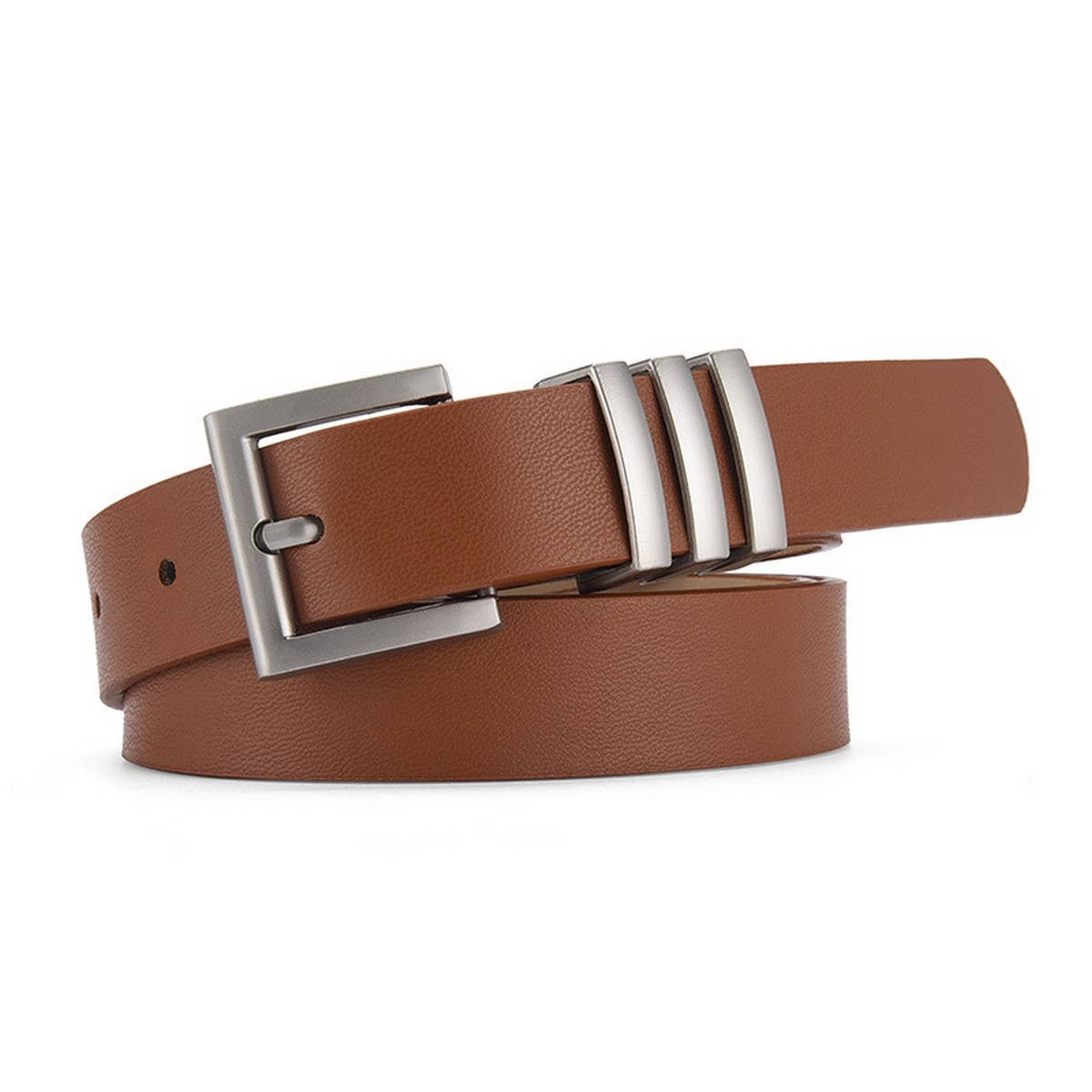 MATTE KOREAN-STYLE METAL SQUARE BUCKLE BELT