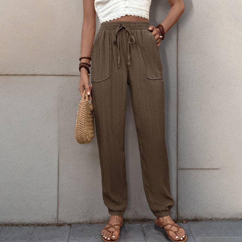 Texture sense casual long small foot pants