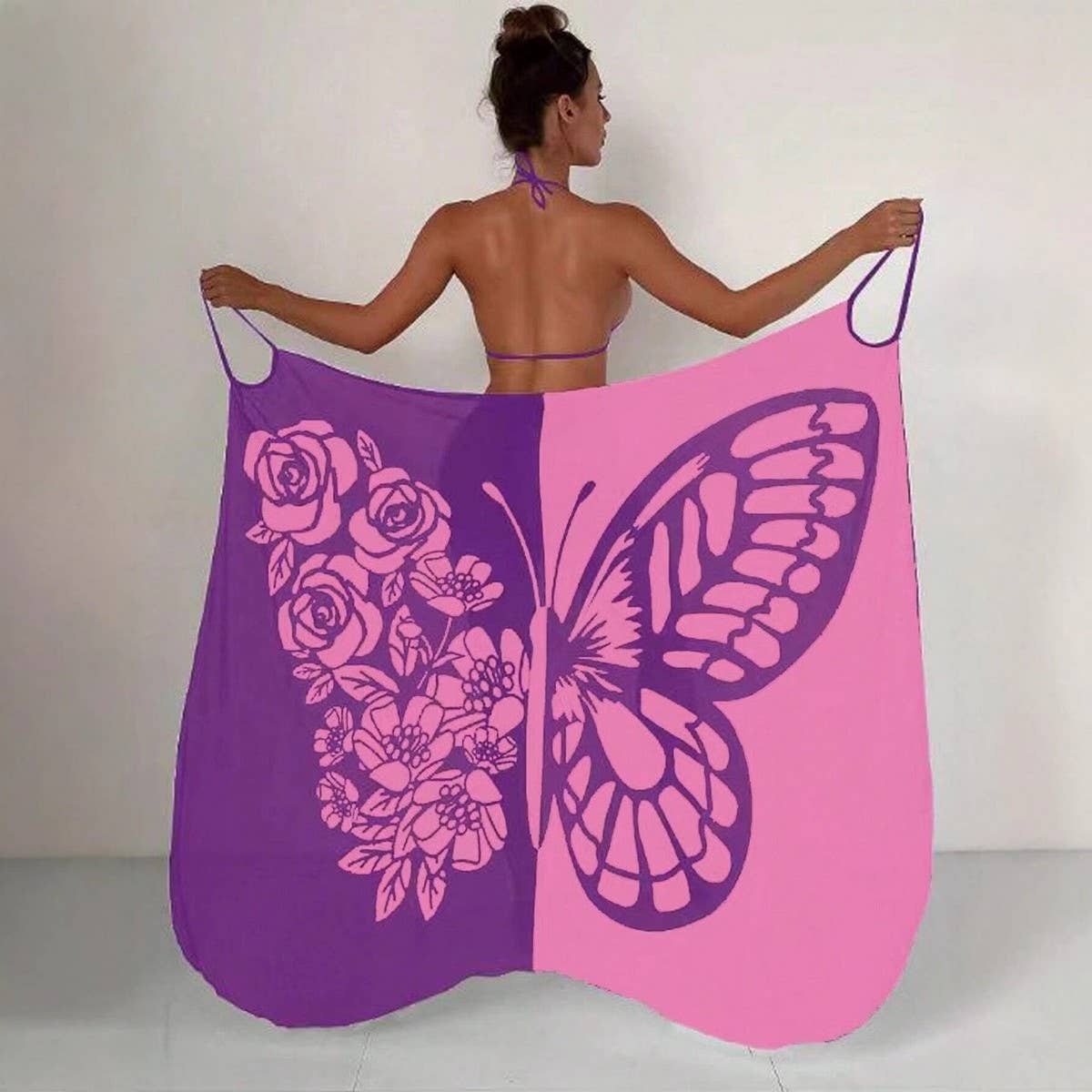 Multi-Way Beach Dress, Color-Block Print Cover-Up