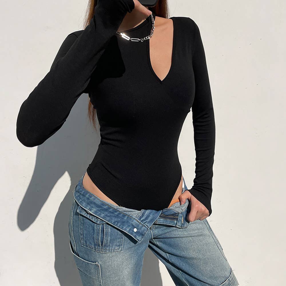 SLIM-FIT BODYSUIT WITH BARE SHOULDERS