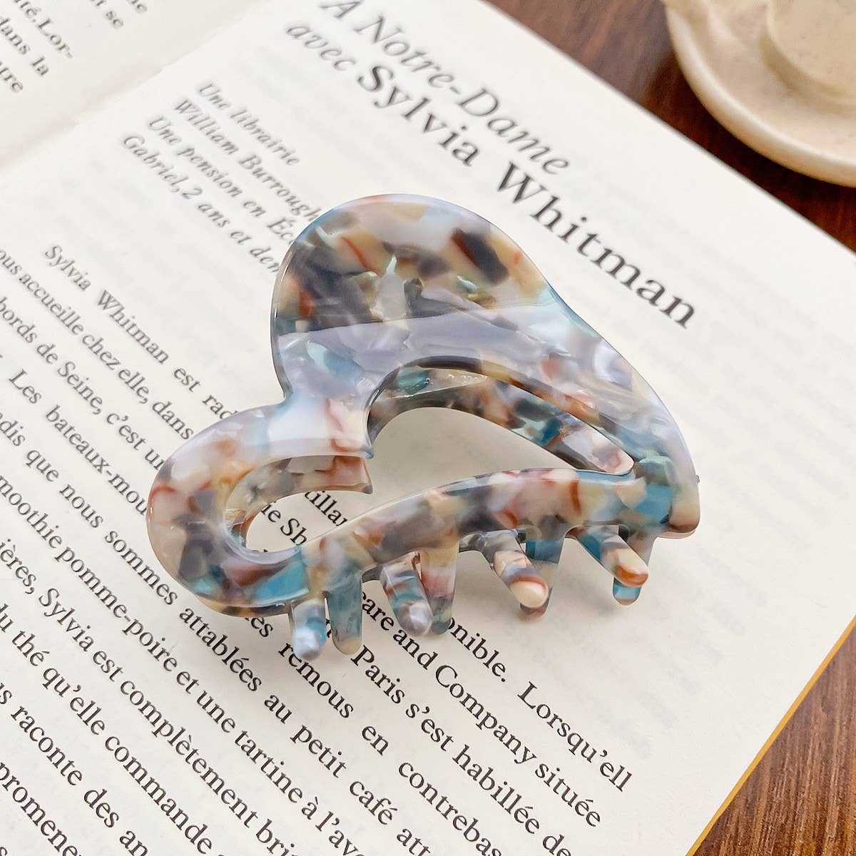 Sweet Heart Hair Claw, Chic Acetate Bun Clip_CWAHA0733