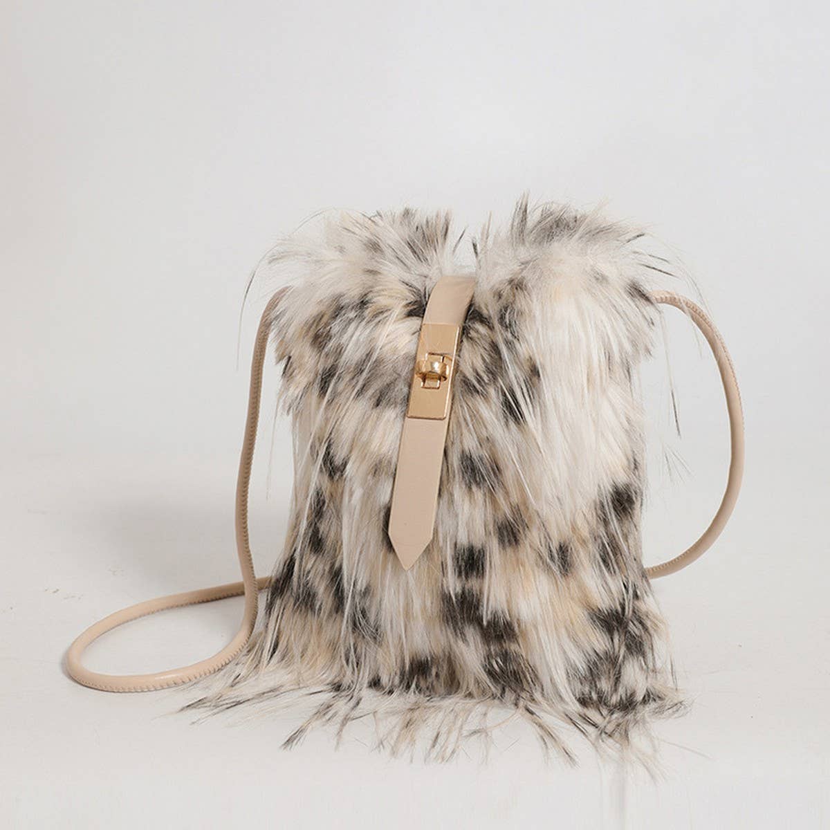 Faux Fur Plush Phone Bag Women Shoulder Crossbody_CUAB00549