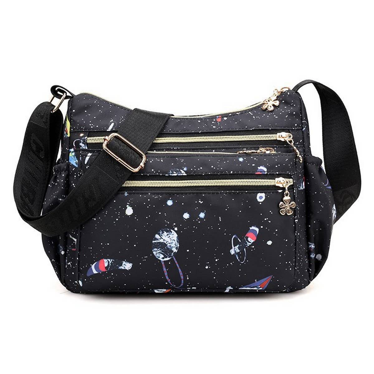 MULTILAYER PRINTED BACKPACK SHOULDER CROSSBODY BAG