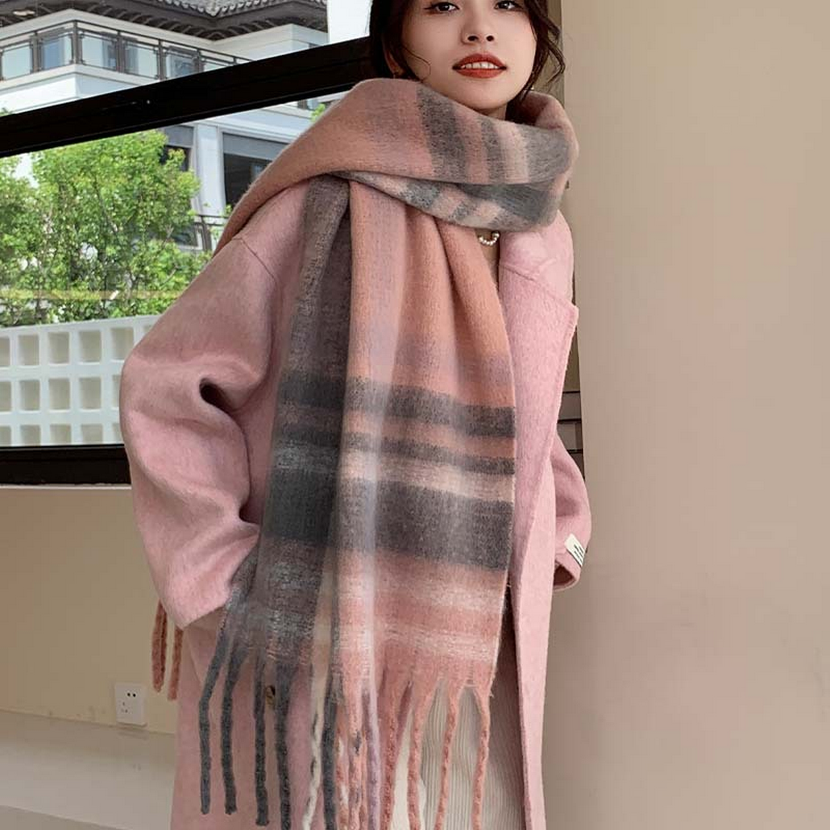 Plush AC Scarf ??Thick Soft Winter Wrap_CWASC2701