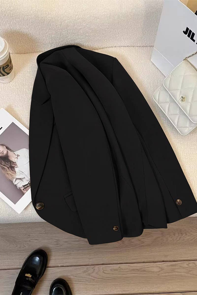 CWOBL0135_SINGLE BUTTON LAPEL POCKET BLAZER