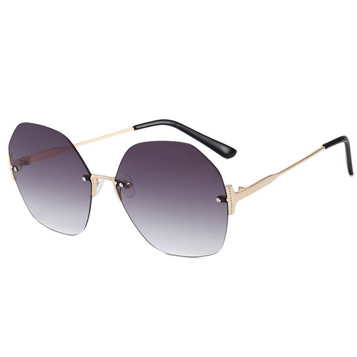 Frameless Geometric T-Bar Sunglasses for Women