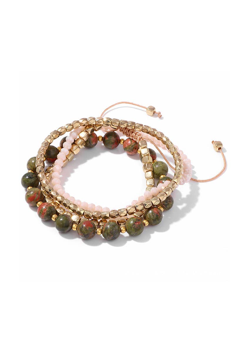 CWAJE1192_BOHEMIAN GLASSCRYSTAL METAL BEAD MIX BRACELET