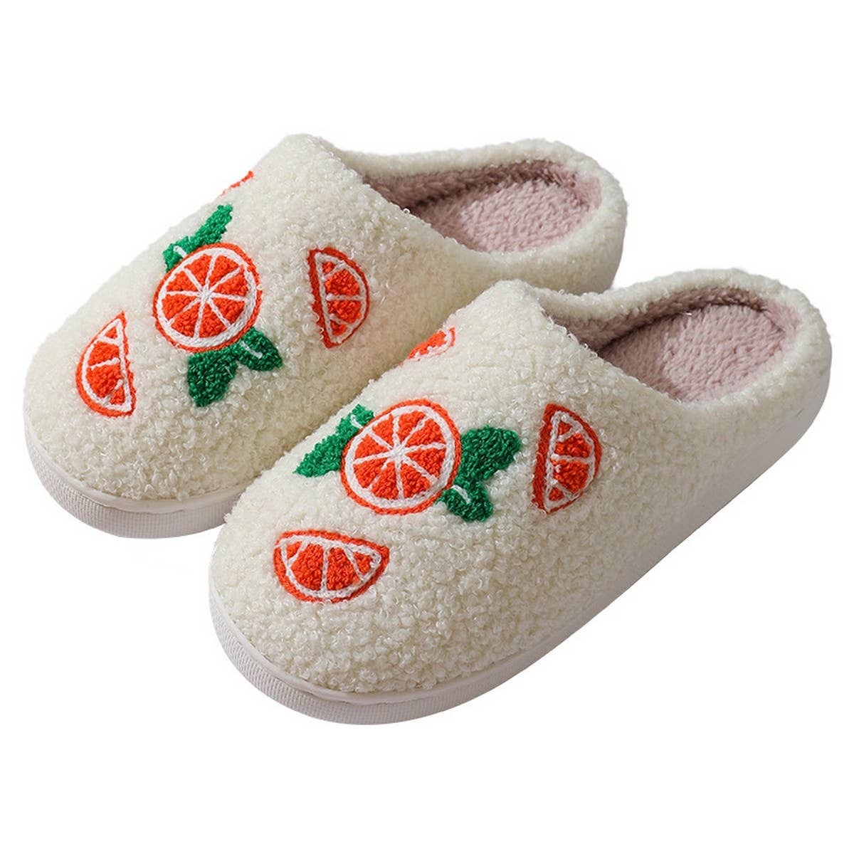 CUTE CARTOON ORANGE WINTER COTTON SLIPPERS