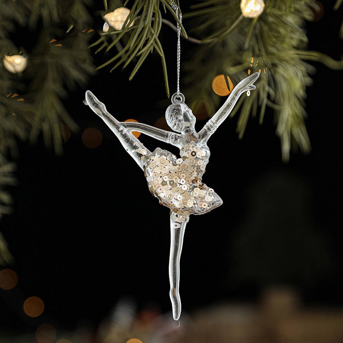 Clear Acrylic Ornament for Festive Christmas Decor