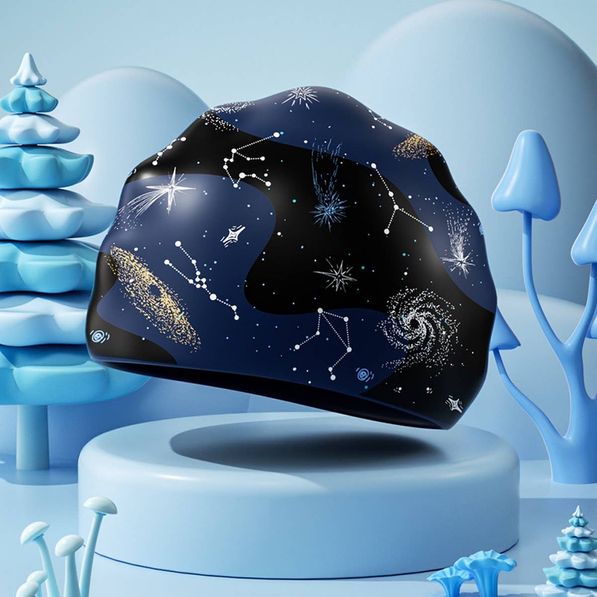 Boys' XL Silicone Swim Cap ??œGalaxy Print Comfy Fit_CWMM6785